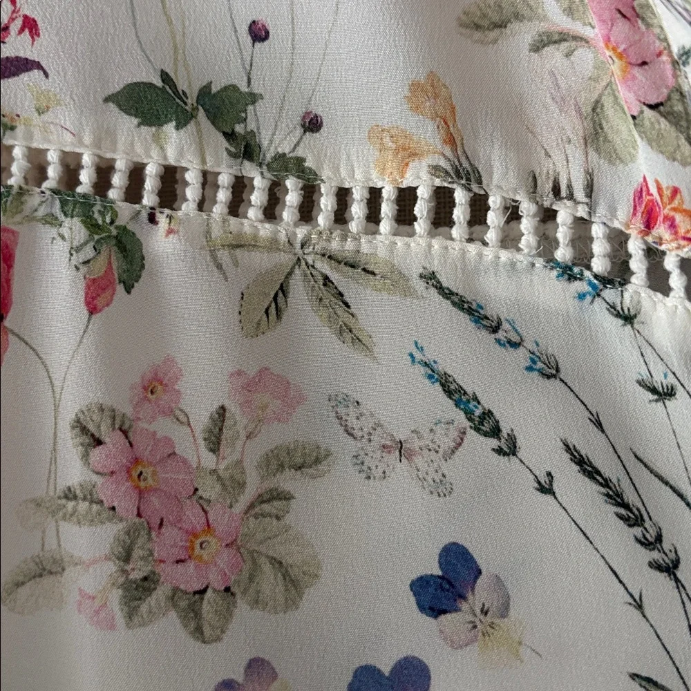 The Kooples Floral Button-Up Blouse in Ivory size XXS  ( fits a S) runs large - Picture 3 of 8